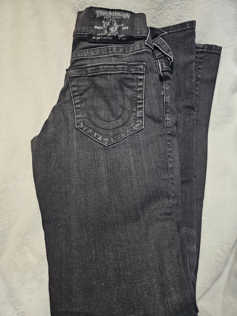 Young Men True Religion Men's Charcoal Skinny Jeans